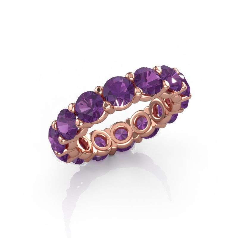 Bague Heddy rnd 4.7 585 or rose améthyste 4.7 mm
