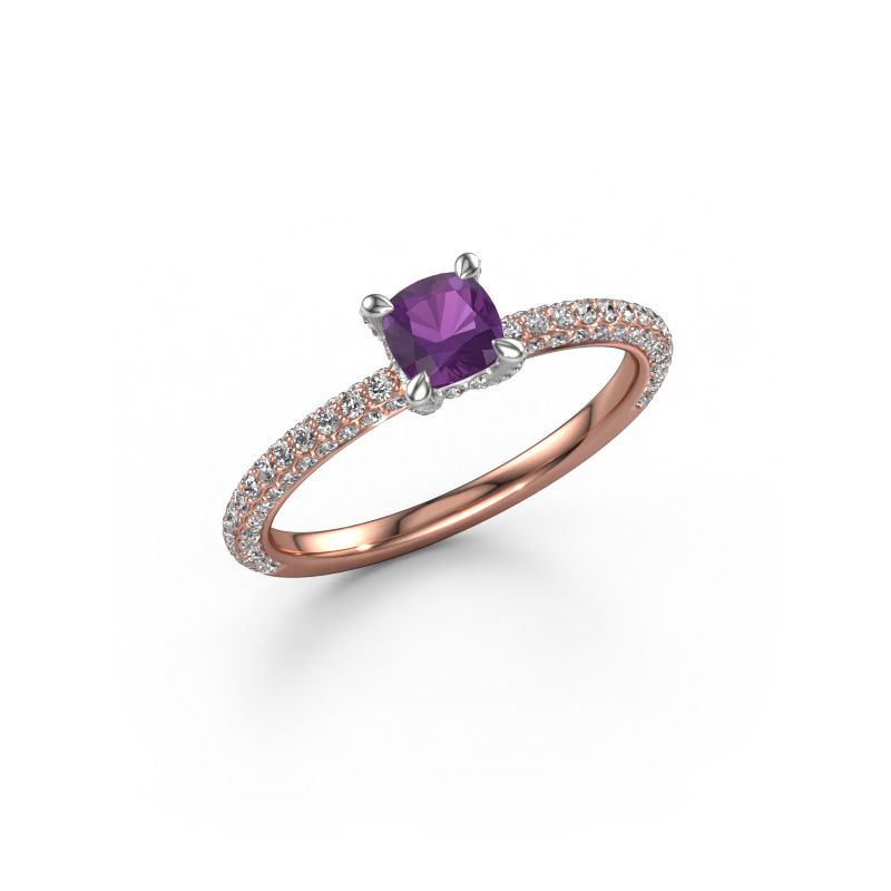 Verlobungsring Saskia 2 CUS 585 Roségold Amethyst 4.5 mm