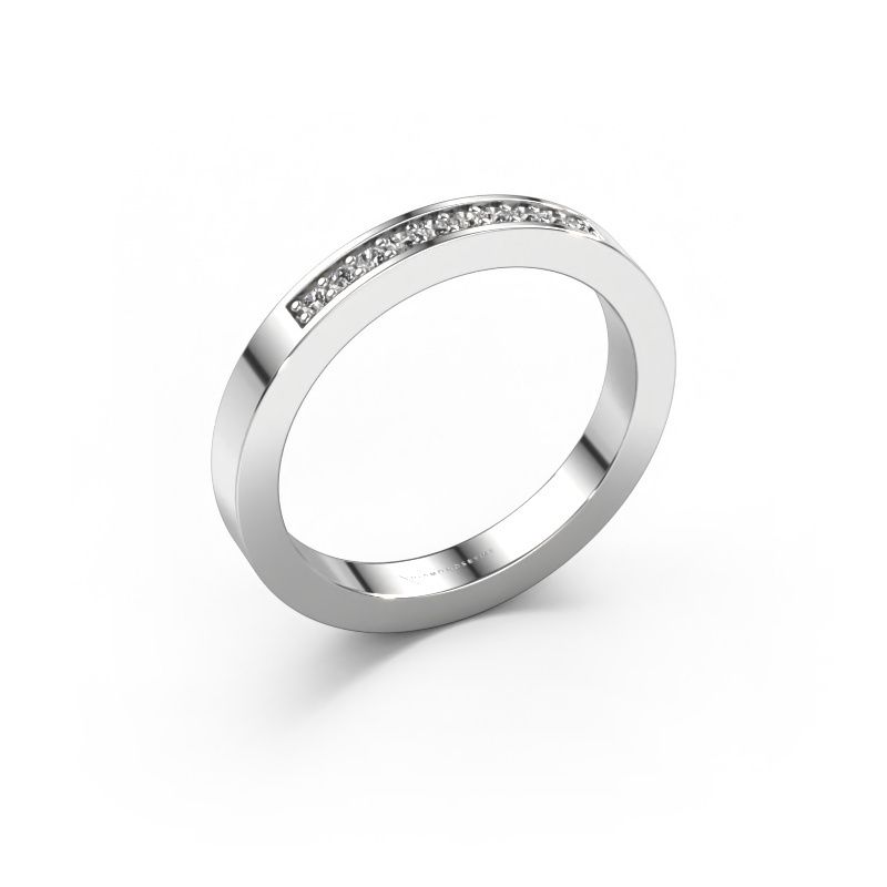 Stackable ring Loes 3 950 platinum diamond 0.10 crt