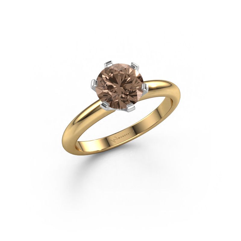 Engagement ring Tiffy 1 585 gold brown diamond 1.30 crt