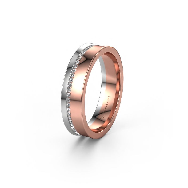 Trouwring WH6090L55A 585 rosé goud diamant ±5x1.7 mm