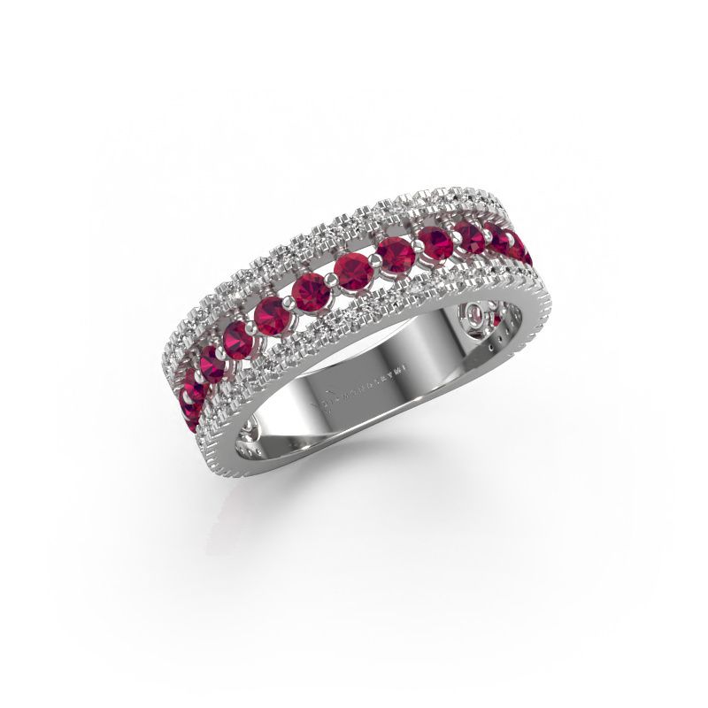 Ring Elizbeth 1 585 white gold rhodolite 2 mm
