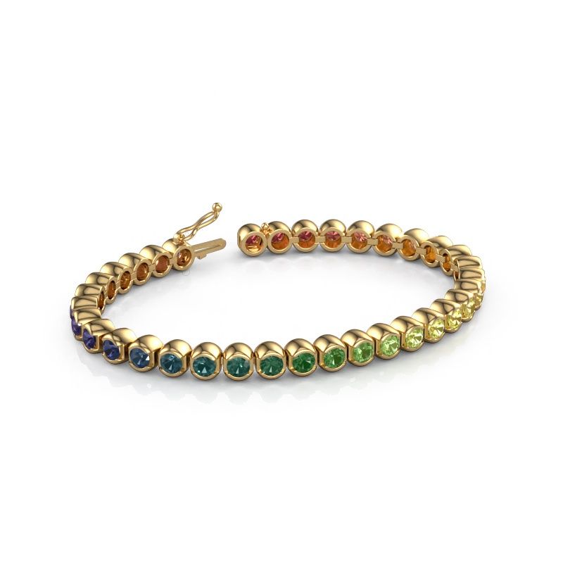 Tennis bracelet Bianca 4 mm rainbow 585 gold Rainbow sapphire 1 4 mm