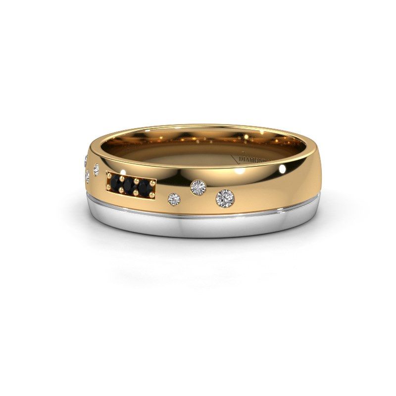 Image of Wedding ring WH0310L26AP<br/>585 gold ±6x1.7 mm<br/>Black diamond