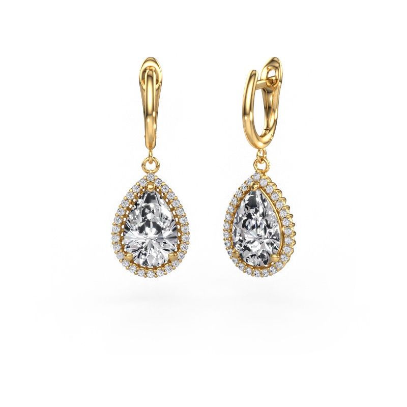 Hängande örhängen Tilly per 3 585 gult guld labbodlad diamant 6.42 crt