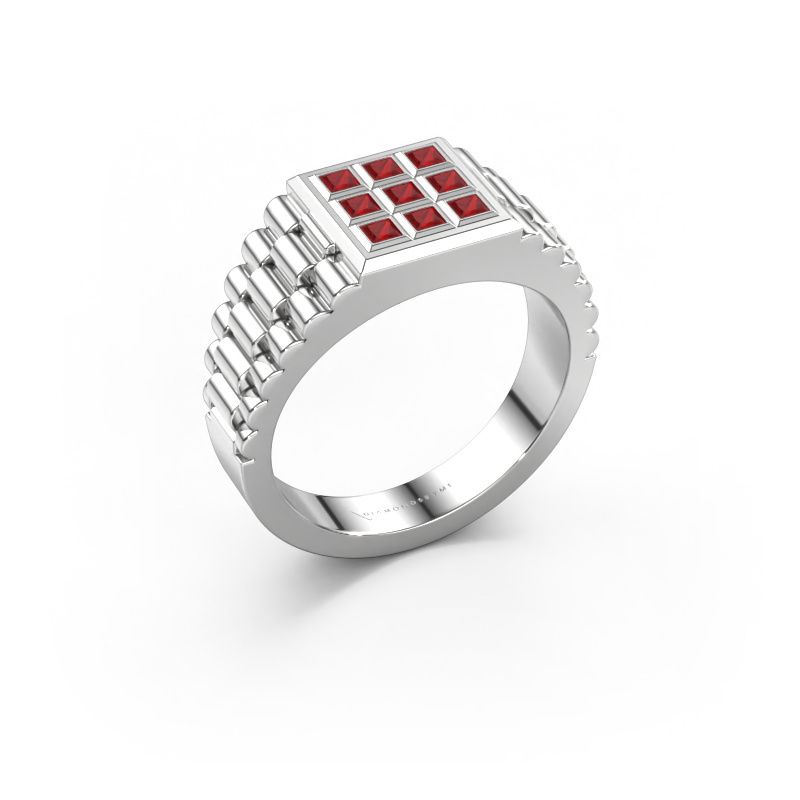 Herrenring Chavez 950 Platin Rubin 2 mm
