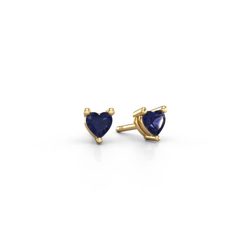 Oorstekers Garnet 585 goud saffier 4 mm