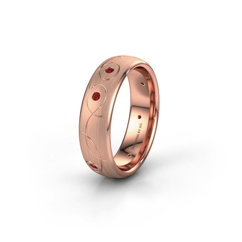 Image of Wedding ring WH2068L36BM<br/>585 rose gold ±6x2 mm<br/>Ruby
