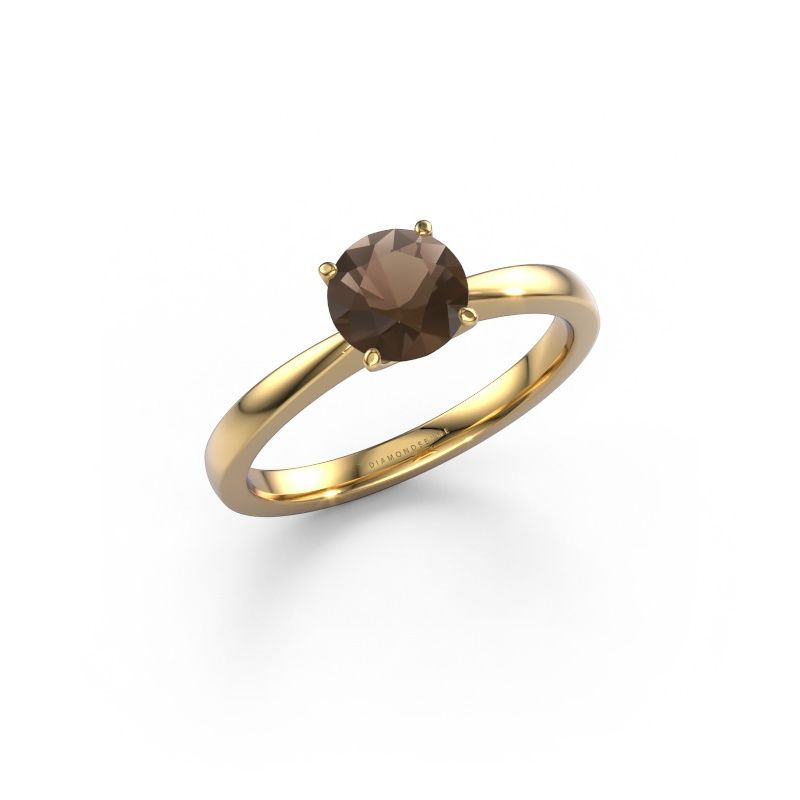 Engagement ring Kitty 585 gold smokey quartz 6.2 mm