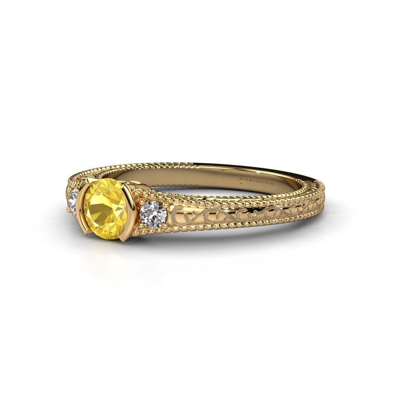 Afbeelding van Verlovingsring Anamaria<br/>585 goud<br/>Gele saffier 5 mm