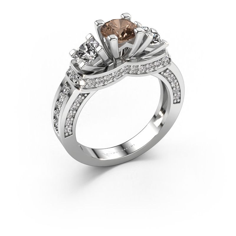 Verlobungsring Phileine 585 Weißgold Braun Diamant 1.495 crt