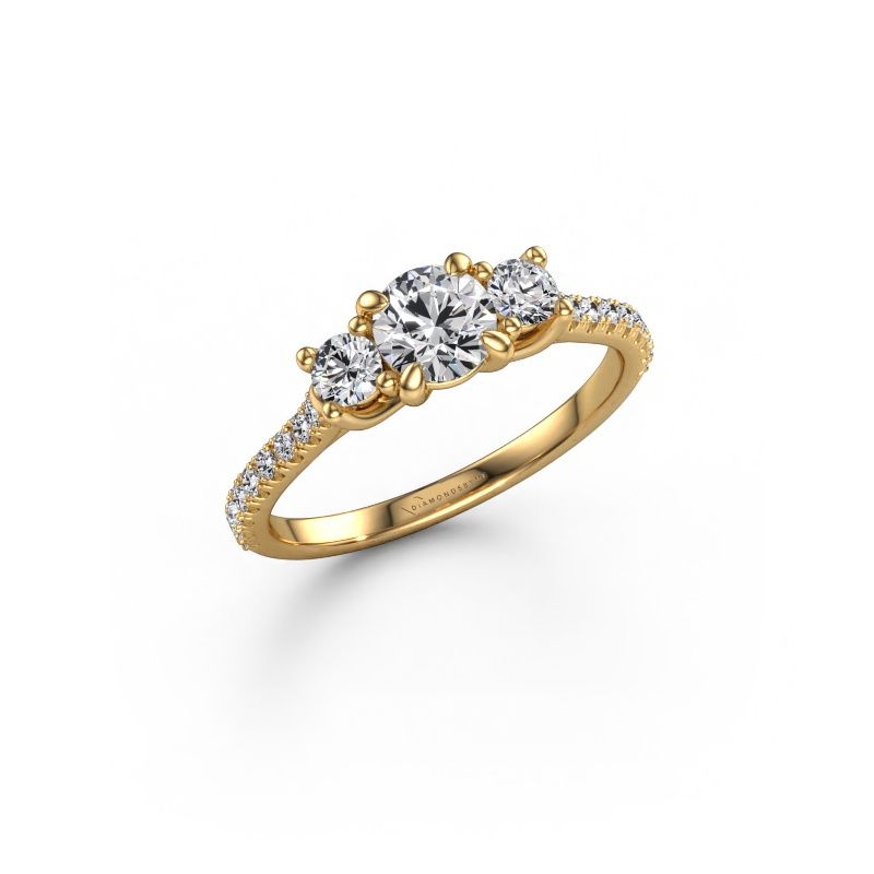 Bague de fiançailles Jesica 585 or jaune diamant synthétique 0.880 crt