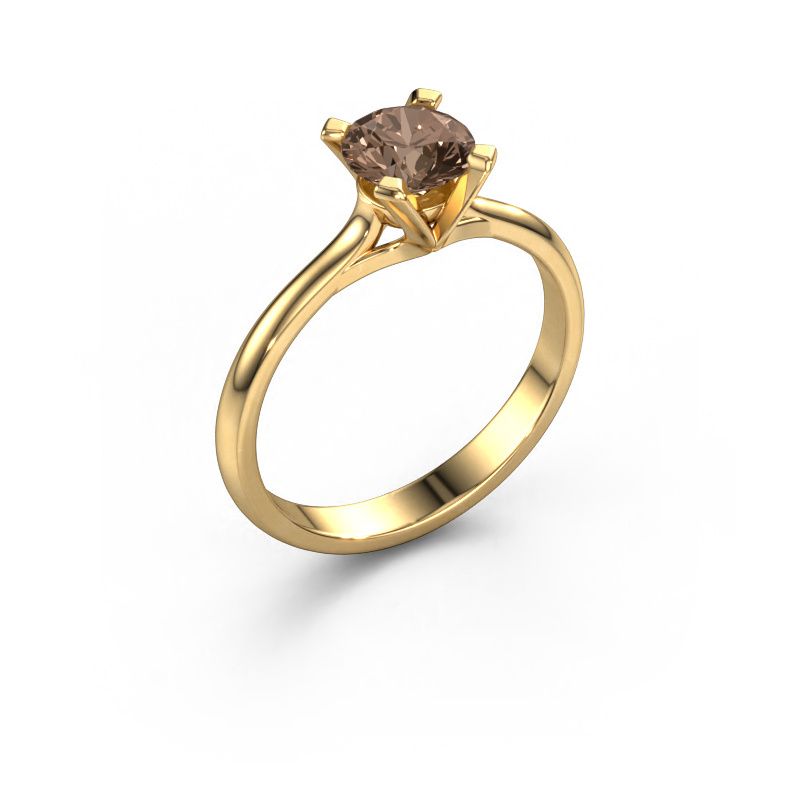 Verlobungsring Isa 1 585 Gold Braun Diamant 0.70 crt
