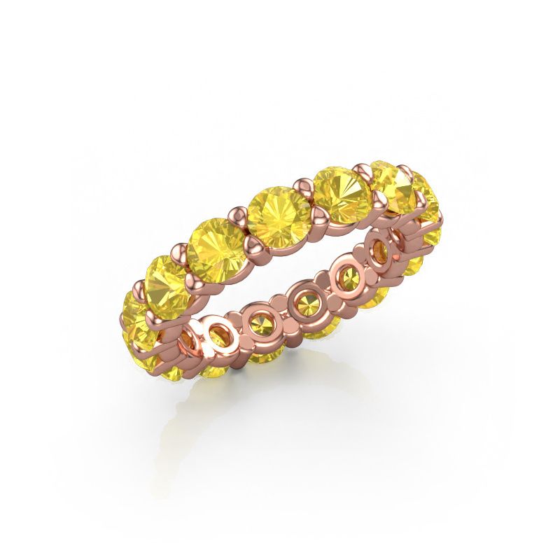 Ring Heddy rnd 4.2 585 rosé goud gele saffier 4.2 mm