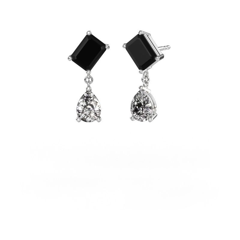 Ohrringe Toi et Moi EME PER 585 Weißgold Schwarz Diamant 6.20 crt