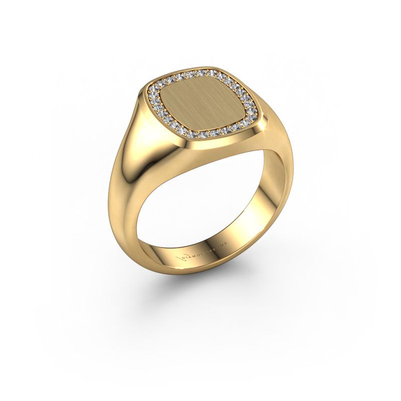 Men's ring Floris Cushion 2 585 gold lab grown diamond 0.21 crt