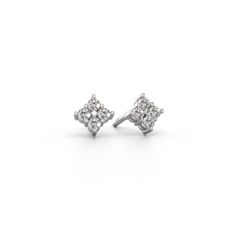 Clous d'oreilles Maryetta 585 or blanc diamant synthétique 0.24 crt