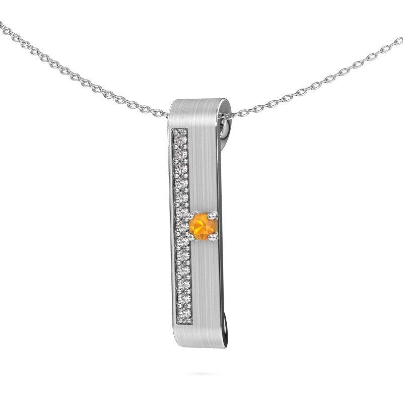 Image de Collier Vicki<br/>585 or blanc<br/>Citrine 3 mm