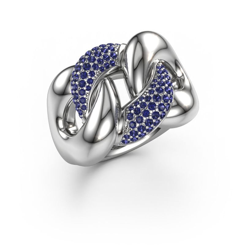 Bague Kylie 2 15mm 950 platine saphir 0.8 mm