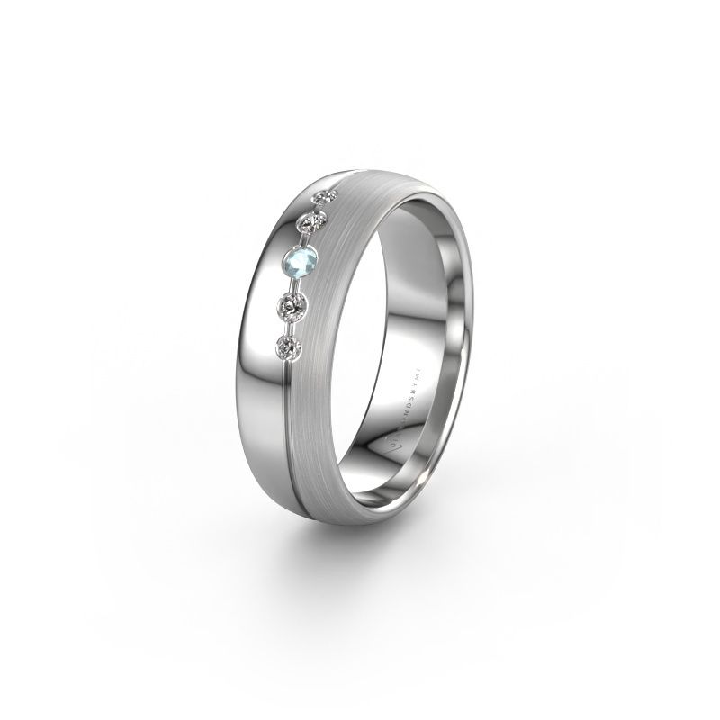 Ehering WH0925L36APM 585 Weißgold Aquamarin ±6 x 1,7 mm