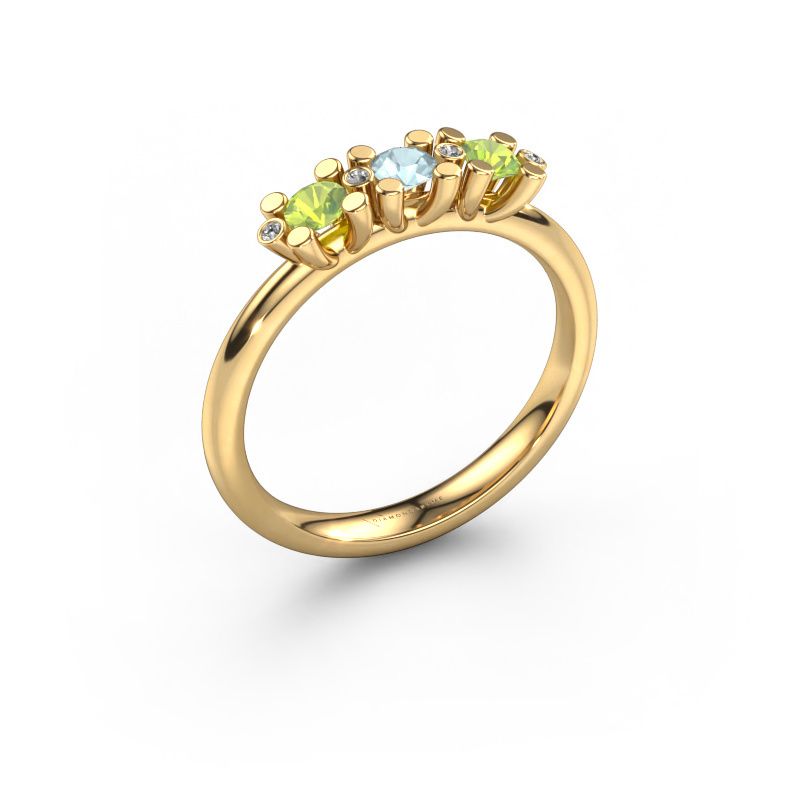 Ring Puk 2 585 gold aquamarine 3 mm