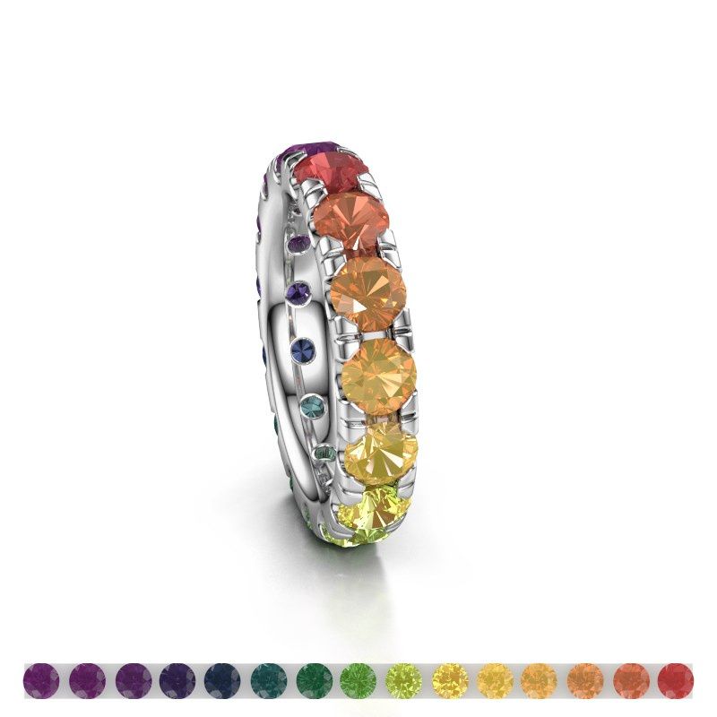 Bild von Vorsteckring jackie 4.2<br/>585 Weißgold<br/>rainbow saphir 1 4.2 mm