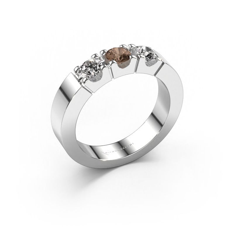 Ring Dana 3 950 platinum brown diamond 0.75 crt