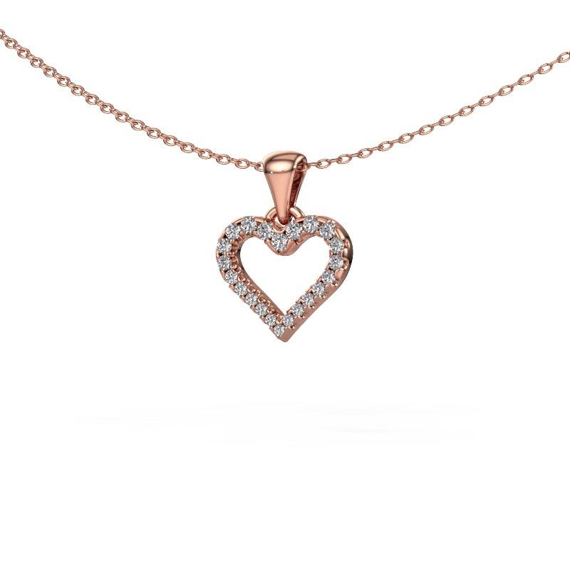 Pendant Heart 7 585 rose gold diamond 0.178 crt