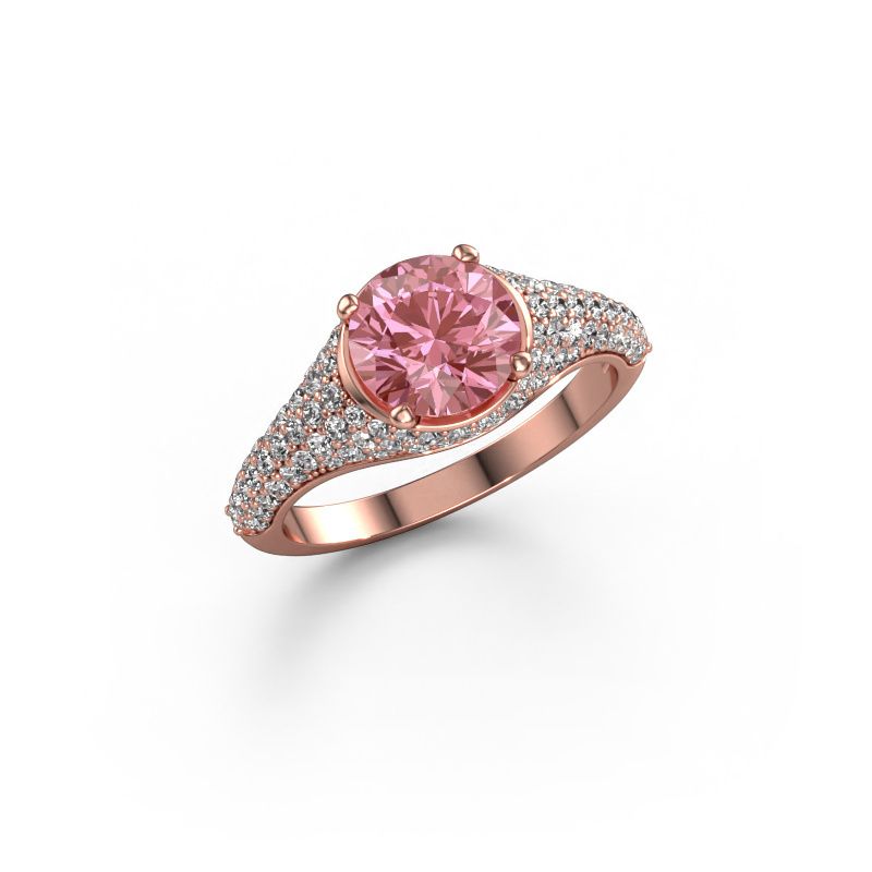 Engagement ring Lovella 585 rose gold pink lab grown diamond 7 mm