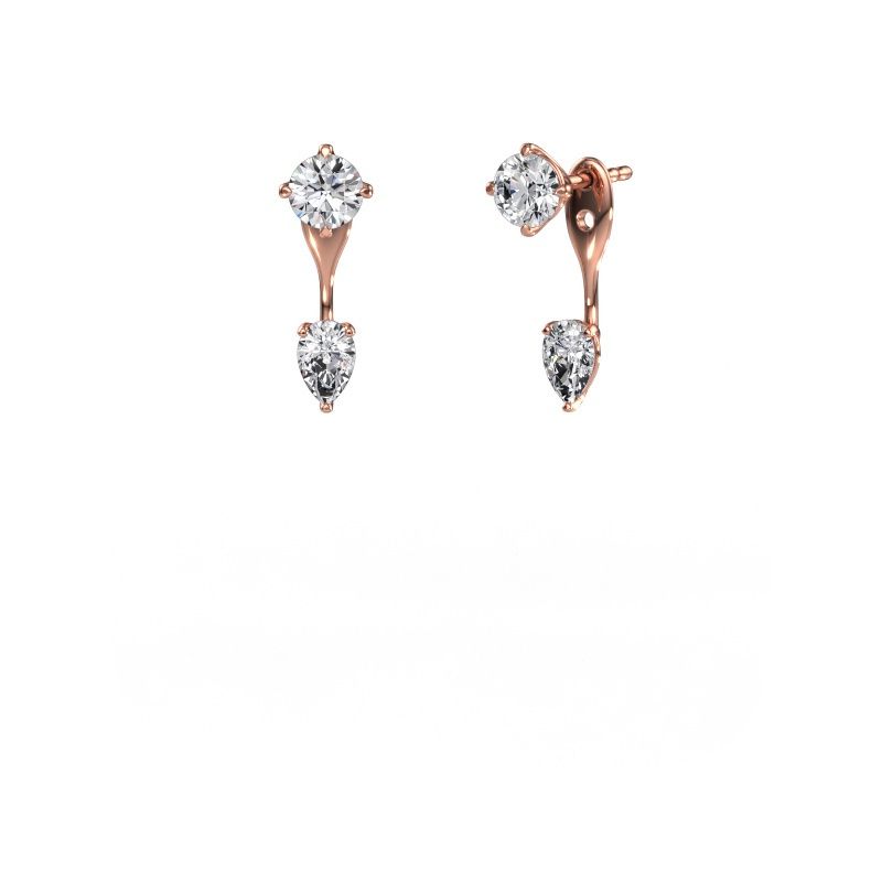 Drop earrings Kate RND-PER 585 rose gold diamond 1.90 crt