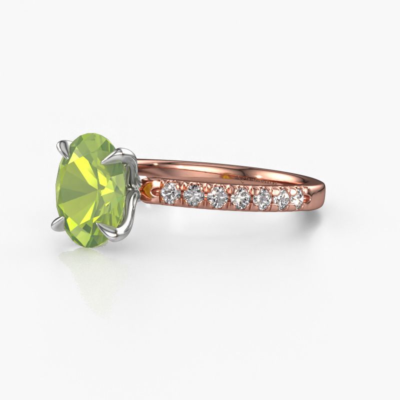 Image of Engagement Ring Crystal Ovl 2<br/>585 rose gold<br/>Peridot 9x7 mm