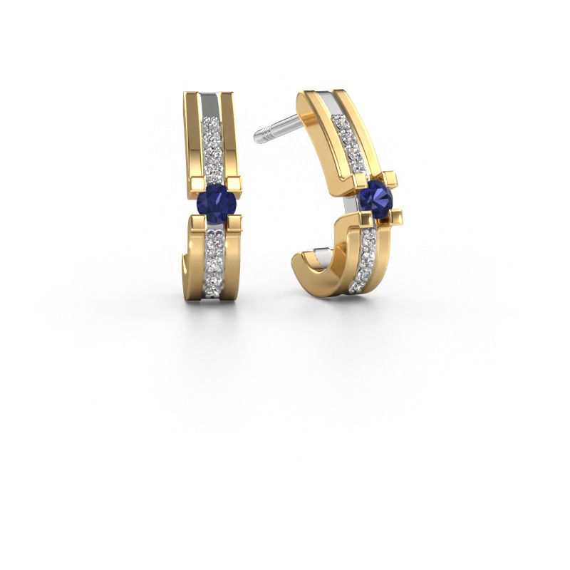 Boucles d'oreilles Myrthe 585 or blanc saphir 2.5 mm