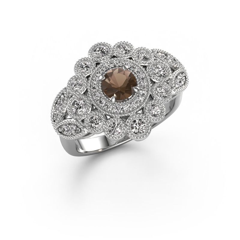 Ring Elia 585 Weißgold Rauchquarz 5 mm
