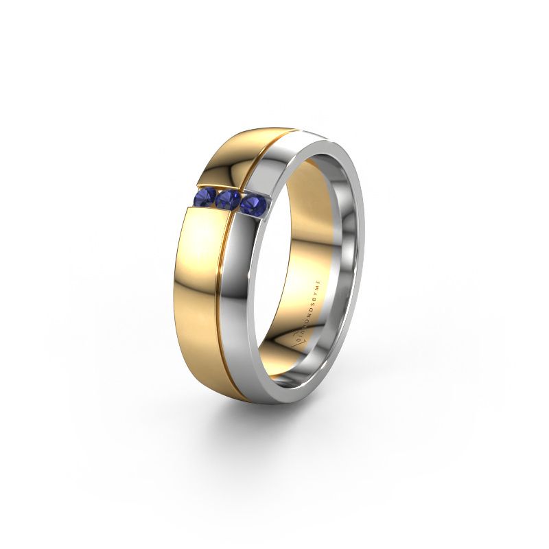 Wedding ring WH0223L56A 585 gold sapphire ±6x1.7 mm