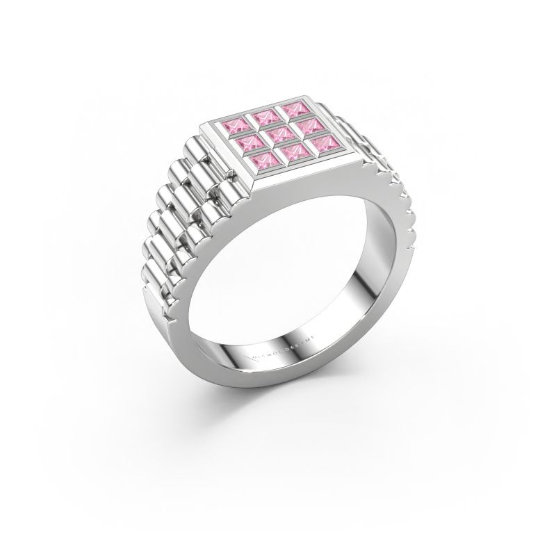 Men's ring Chavez 950 platinum pink sapphire 2 mm