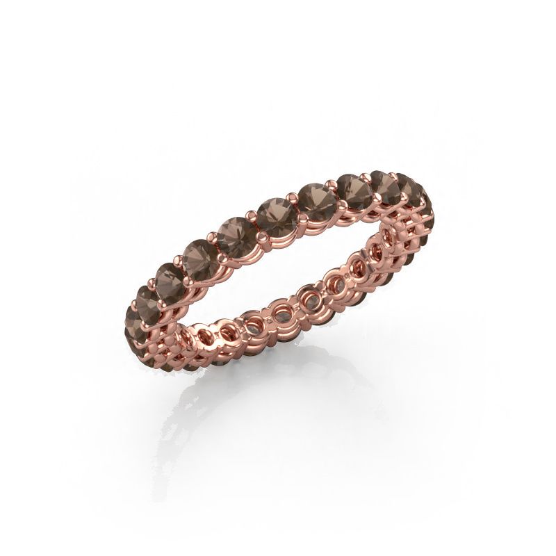 Bague superposable Michelle full 2.7 585 or rose quartz fumé 2.7 mm