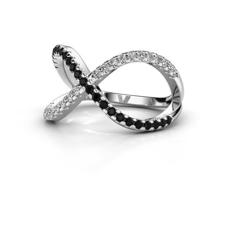 Afbeelding van Ring Alycia 2 950 platina zwarte diamant 0.496 crt