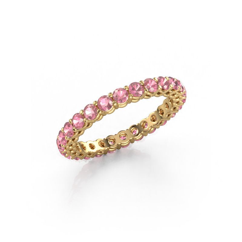 Stackable ring Michelle full 2.4 585 gold tourmaline pink 2.4 mm