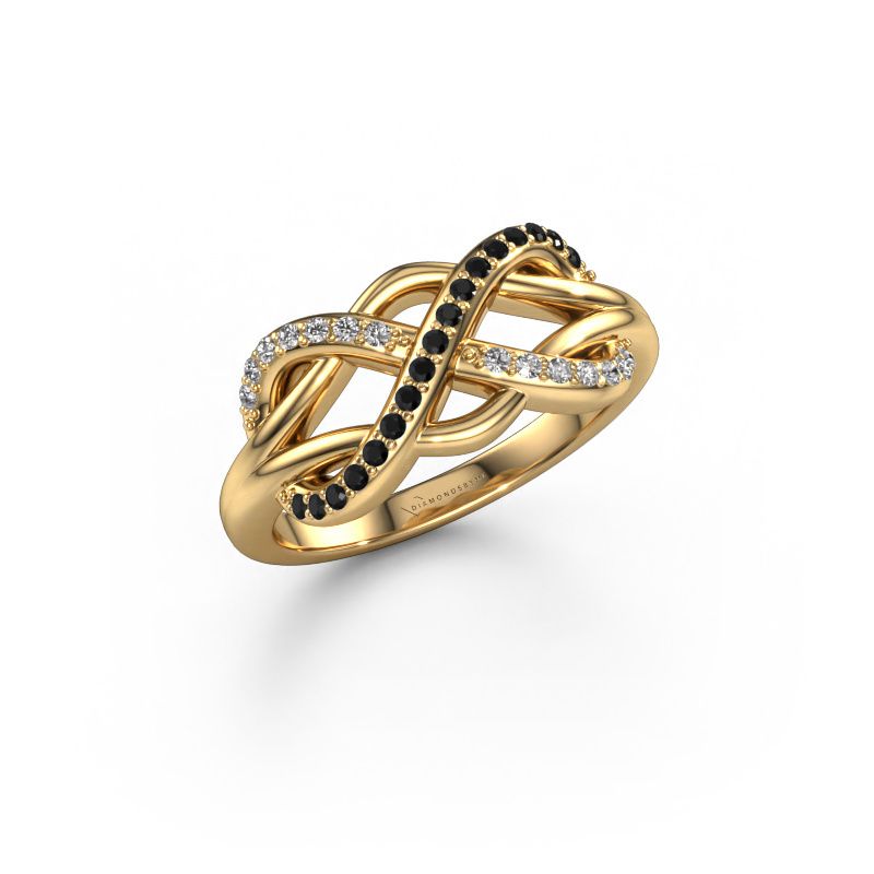 Ring Lizan 585 goud zwarte diamant 0.229 crt