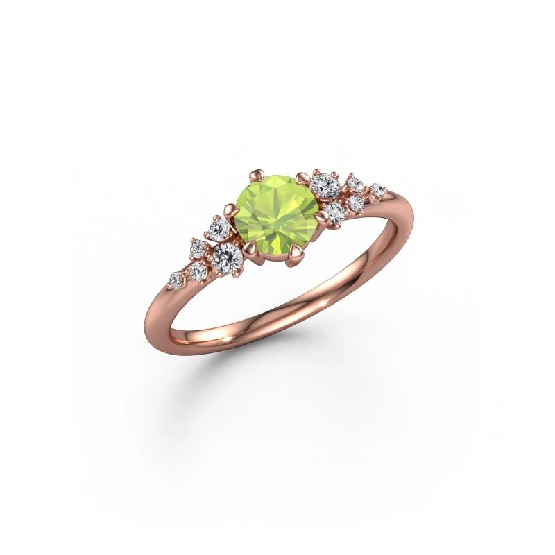 Ring Royce RND 585 rosé goud peridoot 5.5 mm