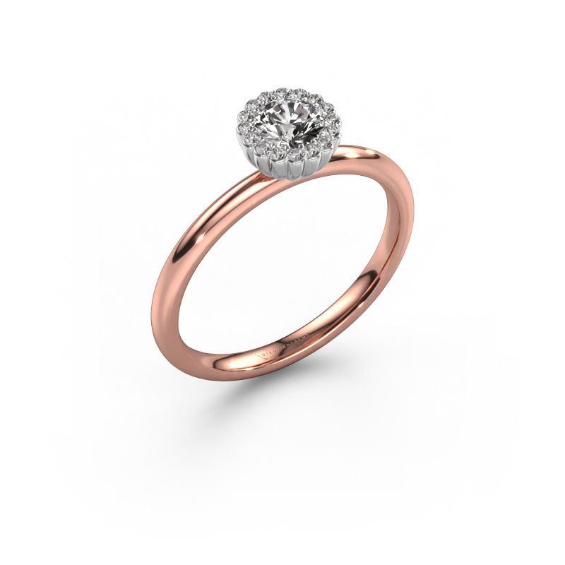 Engagement ring Queen 585 rose gold lab grown diamond 0.38 crt