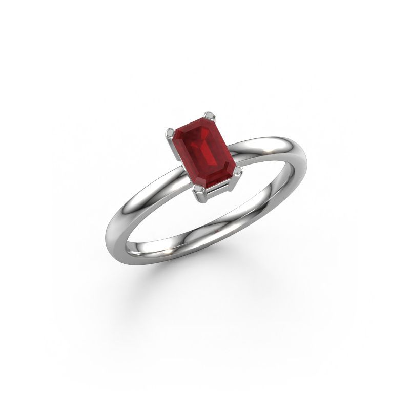 Verlobungsring Denita 1 EME 585 Weißgold Rubin 6x4 mm