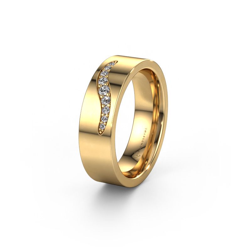 Wedding ring WH2053L16BP 585 gold diamond ±6 x 2 mm