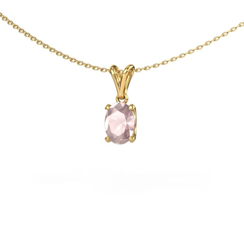Pendant Sam OVL 585 gold morganite champagne 8x6 mm