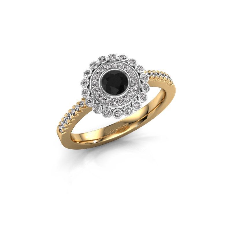 Image of Engagement ring Shanelle<br/>585 gold<br/>Black diamond 0.696 crt