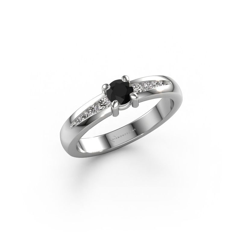 Verlobungsring Zohra 585 Weißgold Schwarz Diamant 0.433 crt