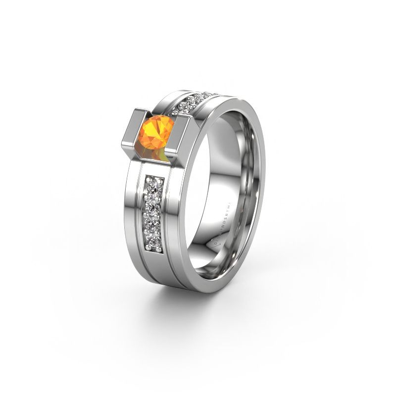 Trouwring WH2092L16BP 950 platina citrien ±6,5x2 mm
