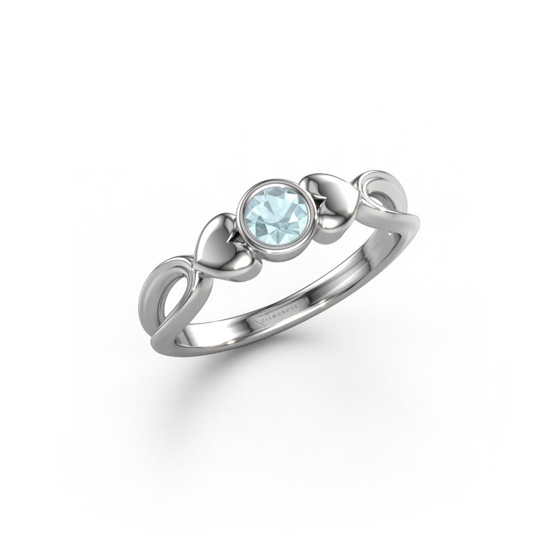 Ring Lorrine 950 platinum aquamarine 4 mm