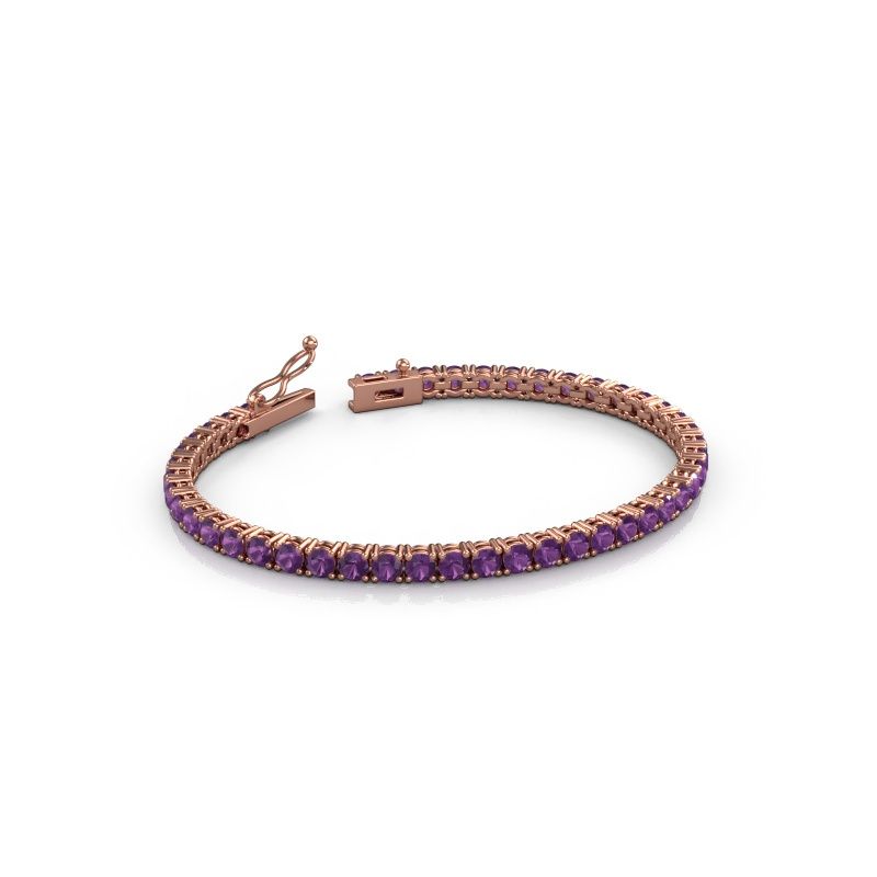 Bracelet tennis Shirley 3.4 585 améthyste or rose 3.4 mm