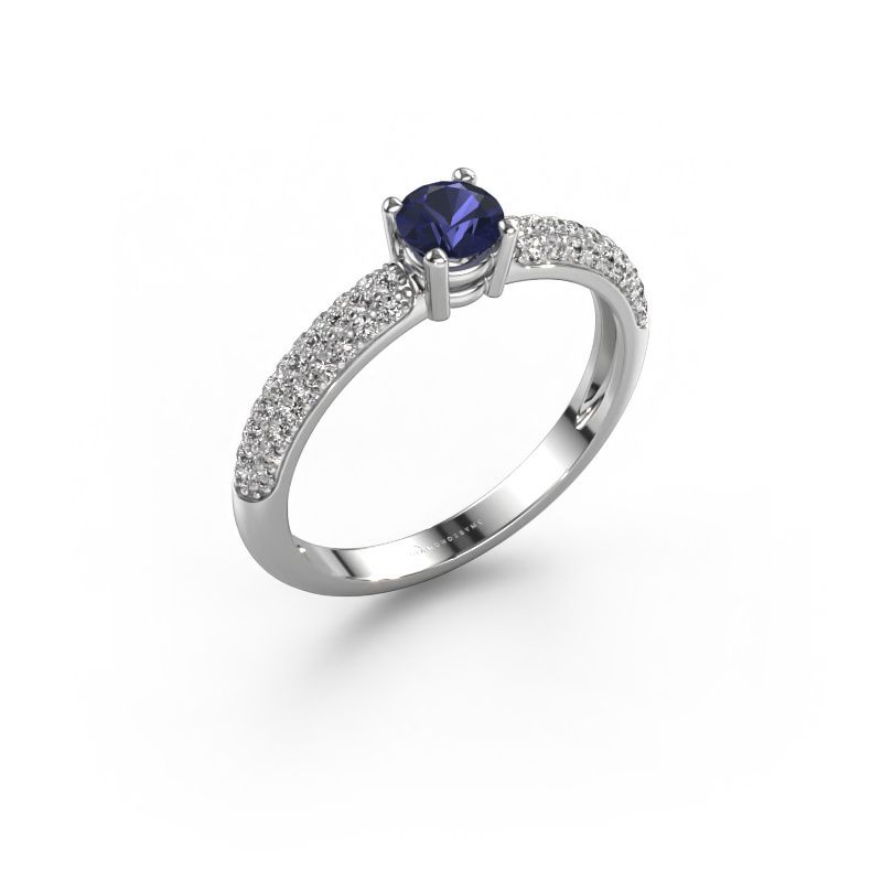 Verlovingsring Marjan 585 witgoud saffier 4.2 mm